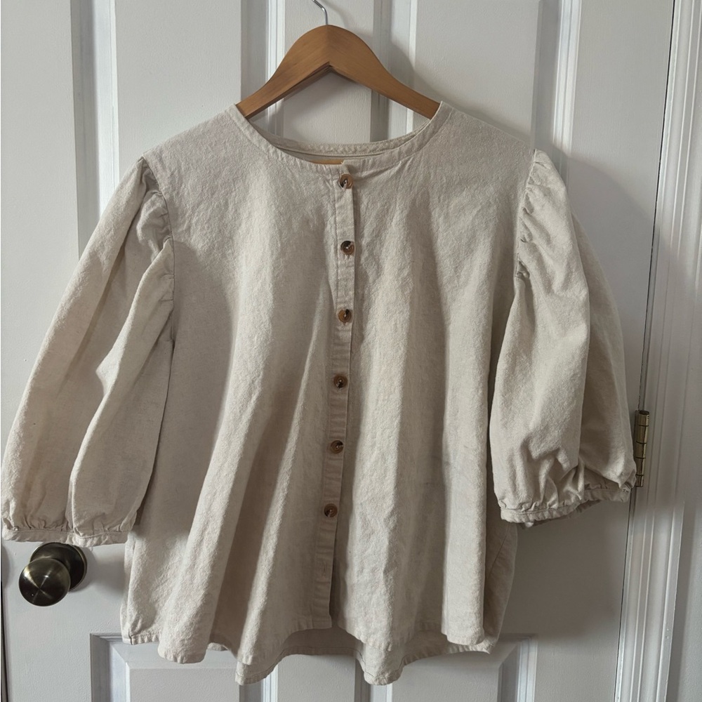 The Anthea Blouse in Flaxen Cotton